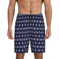 thumbnail image 1 of Sikiie Purple and Blue Squares Mens Pajama Shorts, Lightweight Lounge Pant with Pockets Soft Sleep Pj Shorts for Men3X-Large, 1 of 6