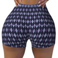 thumbnail image 1 of Sikiie Purple and Blue Squares Print Workout Shorts Women Scrunch Butt Gym Shorts Seamless High Waist Tummy Control Yoga Biker Athletic Shorts, 1 of 5