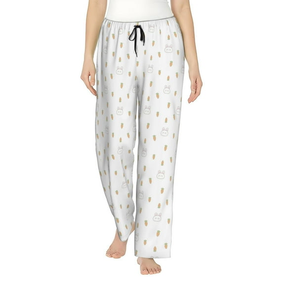 Sikiie Rabbit And Carrot Women’s Ultra-Soft Comfy Lounge Pants Sleepwear Comfy Lounge Pants Drawstring Sleep Bottoms with PocketsSmall