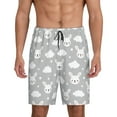 thumbnail image 1 of Sikiie Rabbit And Cloud Mens Pajama Shorts, Lightweight Lounge Pant with Pockets Soft Sleep Pj Shorts for Men3X-Large, 1 of 6