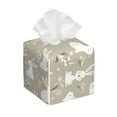thumbnail image 1 of Sikiie Rabbit And Flower Leather Tissue Box Cover Square, tissue box holder, Tissue Box with Bottom Belt-5.2”x5.2”x5.2”, 1 of 7