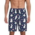 thumbnail image 1 of Sikiie Rabbit And Flower Mens Pajama Shorts, Lightweight Lounge Pant with Pockets Soft Sleep Pj Shorts for Men4X-Large, 1 of 6