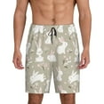 thumbnail image 1 of Sikiie Rabbit And Flower Mens Pajama Shorts, Lightweight Lounge Pant with Pockets Soft Sleep Pj Shorts for MenLarge, 1 of 6