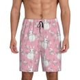 thumbnail image 1 of Sikiie Rabbit And Flower Mens Pajama Shorts, Lightweight Lounge Pant with Pockets Soft Sleep Pj Shorts for MenLarge, 1 of 6