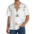 thumbnail image 1 of Sikiie Rabbit Blowing Dandelions Men's Wrinkle Free Untucked Cuban Shirt Business Casual Button Down Shirts Short Sleeve ShirtXX-Large, 1 of 5