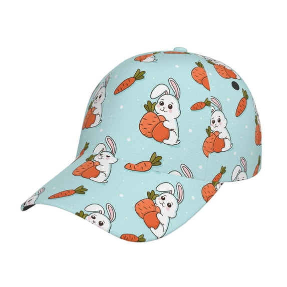 Sikiie Rabbit Is Eating Carrots Unisex Vintage Washed Unstructured Baseball Cap Soft Cap Adjustable Unisex Baseball Hat Dad Hat