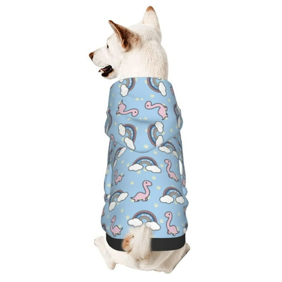 Sikiie Rainbow Dinosaur Dog Hoodie,Dog Clothes,Dog Sweatshirt ,Dog Shirt, Dog Clothes for Puppy Kitten Small Dogs Cats-Medium