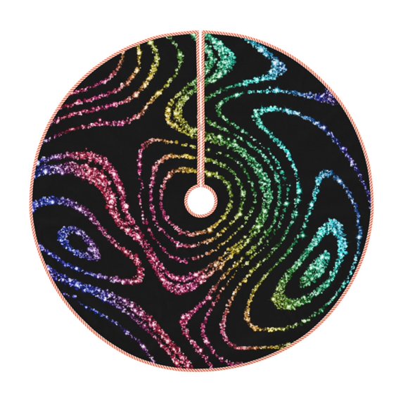 Sikiie Rainbow Glitter Christmas Tree Skirt, Christmas Tree Decorations, Christmas Decor, Tree Mat Decoration(30-48IN)-48"