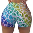 thumbnail image 1 of Sikiie Rainbow Glitter Print Workout Shorts Women Scrunch Butt Gym Shorts Seamless High Waist Tummy Control Yoga Biker Athletic Shorts, 1 of 5