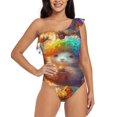 thumbnail image 1 of Sikiie Rainbow Lamb Breakfast Print Women One Piece Swimsuits Tummy Control One Shoulder Bathing Suits Ruffle Swimwear, From S to XXL-X-Large, 1 of 6