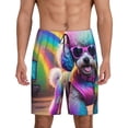 thumbnail image 1 of Sikiie Rainbow Poodle Urban Street Mens Pajama Shorts, Lounge Pant, Men's shorts，Sleep Pj Shorts for Men-3X-Large, 1 of 6