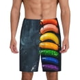 thumbnail image 1 of Sikiie Rainbow Sausages On Dark Slate Mens Pajama Shorts, Lounge Pant, Men's shorts，Sleep Pj Shorts for Men-4X-Large, 1 of 6