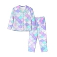 thumbnail image 1 of Sikiie Rainbow Scales Women's Long-Sleeve Shirt and Full-Length Bottom Pajama Set (s-xxl)-Large, 1 of 7