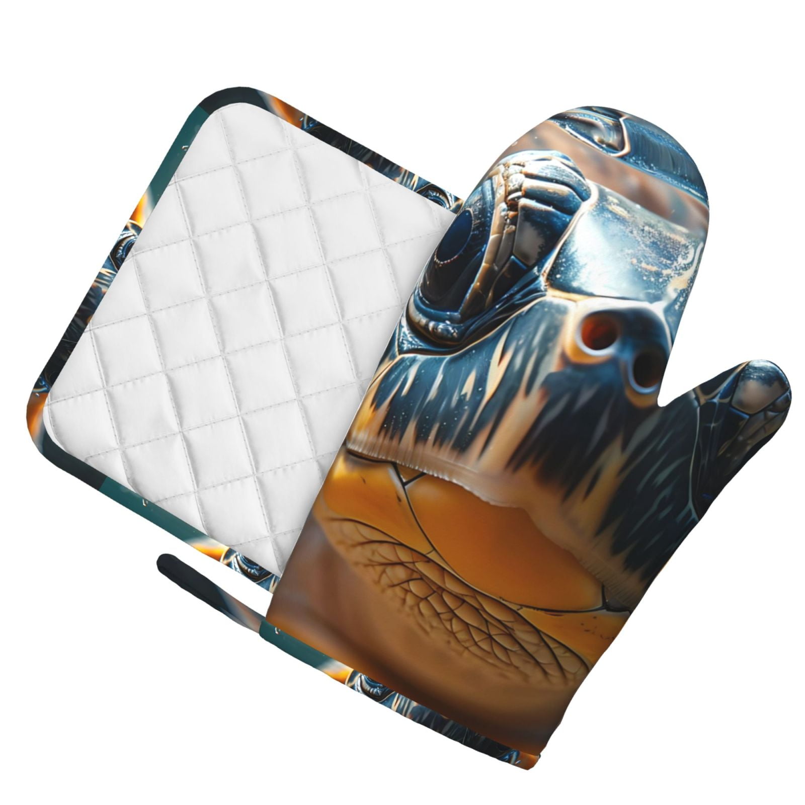 Sikiie Realistic Cute Sea Turtle Oven Mitts and Pot Holders Set ...