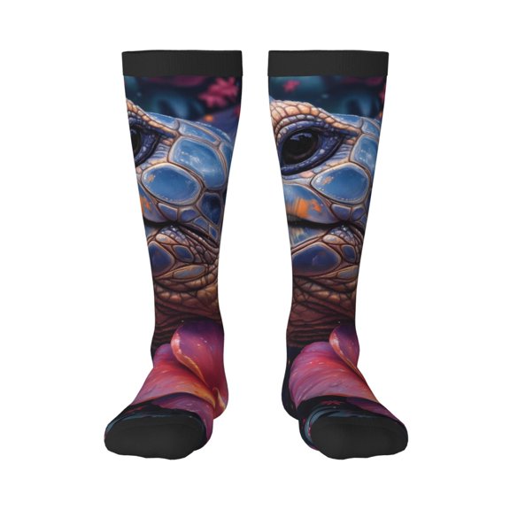 Sikiie Realistic Flower Turtle Knee Socks, High Socks Long Stretchy Sock Women Knee High Stocking, Long Socks for Women