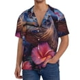 thumbnail image 1 of Sikiie Realistic Flower Turtle Men's Wrinkle Free Untucked Cuban Shirt Business Casual Button Down Shirts Short Sleeve ShirtMedium, 1 of 5