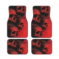 thumbnail image 1 of Sikiie Red And Black Abstract Skull Car Foot Mat Set of 4 Pieces Basics Universal Fit Rubber Carpet Floor Mats For Car SUV Van & Truck, 26.8"L x 17.3"W (Front), 13"L x 17.3"W(Rear), 1 of 6
