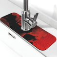 thumbnail image 1 of Sikiie Red And Black Abstract Skull Splash Guard for Sink Faucet-1 PC Super Absorbent Fast Drying Mat Sink Gadgets-Splash Guard for Kitchen, Sink Mat, 1 of 7