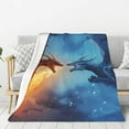 thumbnail image 1 of Sikiie Red And Blue Fire Dragon A Cozy Flannel Fleece Throw Blanket: Lightweight & Thick for All Seasons - Perfect for Women, Men, & Kids"60"x50", 1 of 6