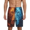 thumbnail image 1 of Sikiie Red And Blue Fire Lion Mens Pajama Shorts, Lightweight Lounge Pant with Pockets Soft Sleep Pj Shorts for Men4X-Large, 1 of 6