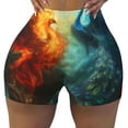 thumbnail image 1 of Sikiie Red And Blue Fire Peacock Print Workout Shorts Women Scrunch Butt Gym Shorts Seamless High Waist Tummy Control Yoga Biker Athletic Shorts, 1 of 5