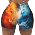 thumbnail image 1 of Sikiie Red And Blue Waves Print Workout Shorts Women Scrunch Butt Gym Shorts Seamless High Waist Tummy Control Yoga Biker Athletic Shorts, 1 of 5