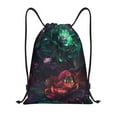thumbnail image 1 of Sikiie Red And Green Carnation Drawstring Backpack Drawstring Bags, Draw String Back Bag for Sports, Gym, Travel, Swimming, Beach-Medium, 1 of 6