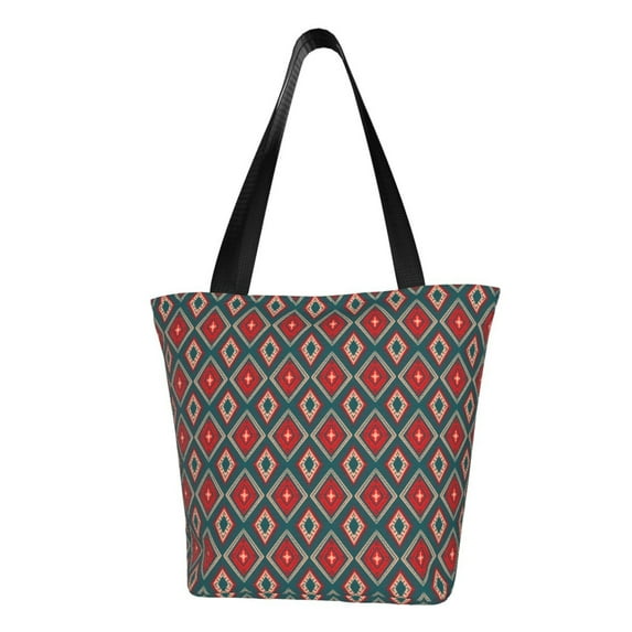 Sikiie Red And Orange On Blue Teal Shoulder Bag Casual Hobo Crossbody Tote Bag for Women and Men Large Purse Messenger Bag Travel Work