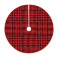 thumbnail image 1 of Sikiie Red Black Houndstooth Nativity Christmas Tree Skirt, Jesus Christian Winter Holiday Tree Mat Decoration(30-48IN), 1 of 6