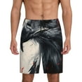 thumbnail image 1 of Sikiie Red Black Ink Style Bald Eagle Mens Pajama Shorts, Lightweight Lounge Pant with Pockets Soft Sleep Pj Shorts for MenLarge, 1 of 6