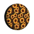 thumbnail image 1 of Sikiie Red Black Plaid Sunflower PVC Leather Spare Tire Wheel Cover Spare Tire Cover, for Car Truck SUV Camper Trailer Universal Fit(14-17in)-15 inch, 1 of 6
