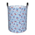 thumbnail image 1 of Sikiie Red Cherries Print Round Dirty Clothes Basket, Waterproof Standing Foldable Storage Basket, for Laundry Room, Bedroom, Bathroom Storage-Small, 1 of 6
