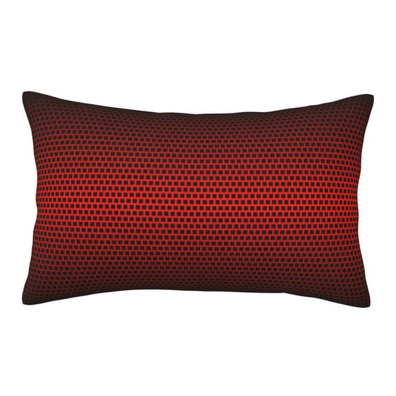 Sikiie Red Geometric Perforated Square Print Plush Pillow Cover, Wrinkle-proof and Stain-resistant Pillow Protector without Pillow Core, Home Decoration-20"x30"