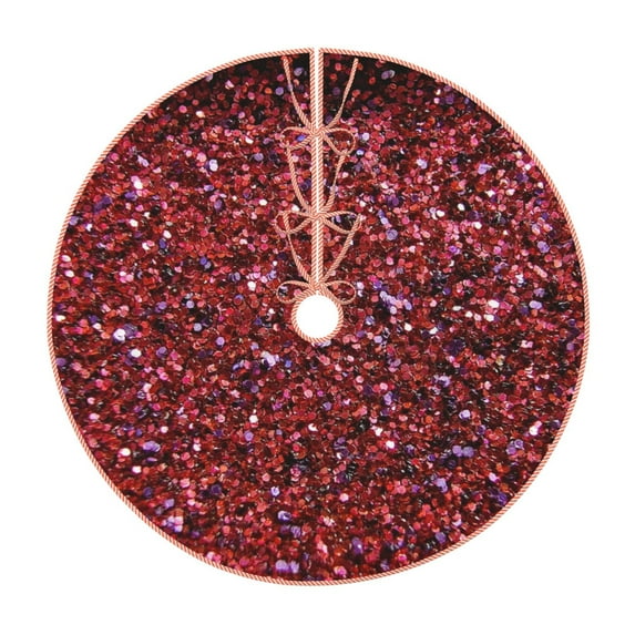 Sikiie Red Glitter Christmas Tree Skirt, Christmas Tree Decorations, Christmas Decor, Tree Mat Decoration(30-48IN)-36"