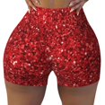 thumbnail image 1 of Sikiie Red Glitter Print Workout Shorts Women Scrunch Butt Gym Shorts Seamless High Waist Tummy Control Yoga Biker Athletic Shorts, 1 of 5