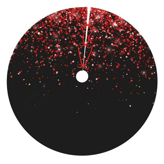 Sikiie Red Glitter1 30-48 inches {designName} Print Christmas Tree Skirt Snowman Xmas Tree Skirt with Edge Christmas Decorations for Holiday Party36"