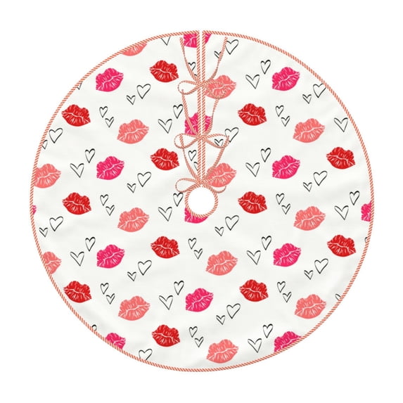 Sikiie Red Lips 1 Christmas Tree Skirt, Christmas Tree Decorations, Christmas Decor, Tree Mat Decoration(30-48IN)-30"