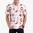thumbnail image 1 of Sikiie Red Lips Print Men's Short-sleeved POLO Shirts, Button-down Shirts and T-shirts are Suitable for Vacation, Leisure and Business-Small, 1 of 6