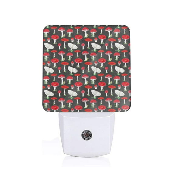 Sikiie Red Mushrooms Led Night Light, Warm White,Cool White Lights for Bathroom,Hallway,Bedroom, Kids Room-EU