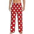 thumbnail image 1 of Sikiie Red Polka Dot Mens Pajama Pants Sleep & Lounge Pants, PJ Bottoms With elastic waistb and Pockets Small, 1 of 6