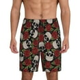 thumbnail image 1 of Sikiie Red Rose Skull Mens Pajama Shorts, Lightweight Lounge Pant with Pockets Soft Sleep Pj Shorts for Men4X-Large, 1 of 6