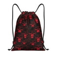 thumbnail image 1 of Sikiie Red Skulls 2 Drawstring Backpack Drawstring Bags, Draw String Back Bag for Sports, Gym, Travel, Swimming, Beach-Small, 1 of 6