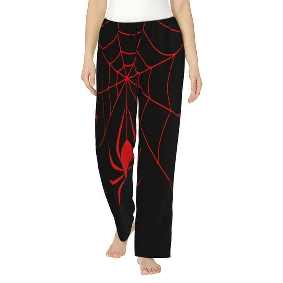 Sikiie Red Spider Print Women’s Lounge Pants, Lounge Pants Sleep Bottoms, Lounge for Women, Womens Pajama Pants-Large