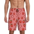 thumbnail image 1 of Sikiie Red Strawberry Mens Pajama Shorts, Lightweight Lounge Pant with Pockets Soft Sleep Pj Shorts for MenXX-Large, 1 of 6