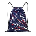 thumbnail image 1 of Sikiie Red White Blue Fireworks 1 Drawstring Backpack Drawstring Bags, Draw String Back Bag for Sports, Gym, Travel, Swimming, Beach-Medium, 1 of 6
