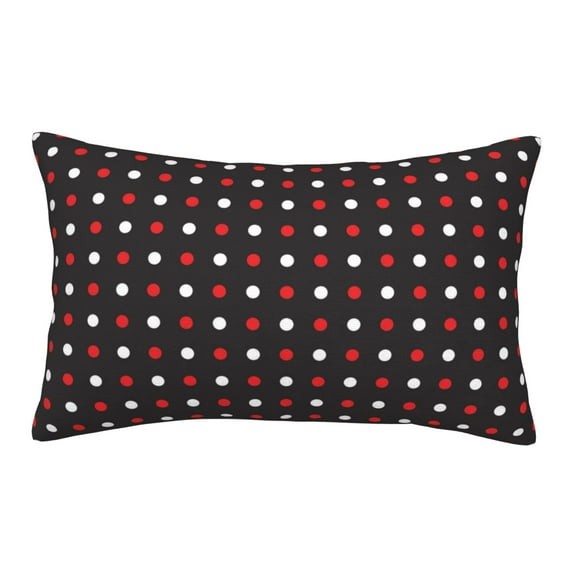Sikiie Red and white polka dots Print Plush Pillow Cover, Wrinkle-proof and Stain-resistant Pillow Protector without Pillow Core, Home Decoration-16"x24"
