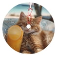thumbnail image 1 of Sikiie Relaxing Cat With Orange Juice 30-48 inches {designName} Print Christmas Tree Skirt Snowman Xmas Tree Skirt with Edge Christmas Decorations for Holiday Party-48", 1 of 7