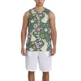 thumbnail image 1 of Sikiie Retro Bunny Floral Basketball Jersey Reversible Men's Mesh Athletic Sports Shirts Training Practice S-4XLXX-Large, 1 of 6