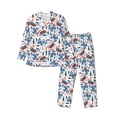 thumbnail image 1 of Sikiie Retro Butterfly Mens Pajama Set, Soft Warm Long Sleeve Sleepwear, Cozy Button-Down Pjs for Men-X-Large, 1 of 7