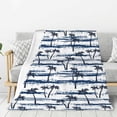 thumbnail image 1 of Sikiie Retro Coconut Tree Cozy Flannel Fleece Throw Blanket: Lightweight & Thick for All Seasons - Perfect for Women, Men, & Kids"60"x50", 1 of 6